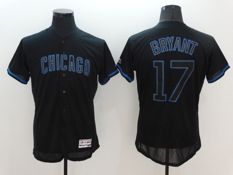 Men Chicago Cubs 17 Bryant Black Elite 2021 MLB Jerseys